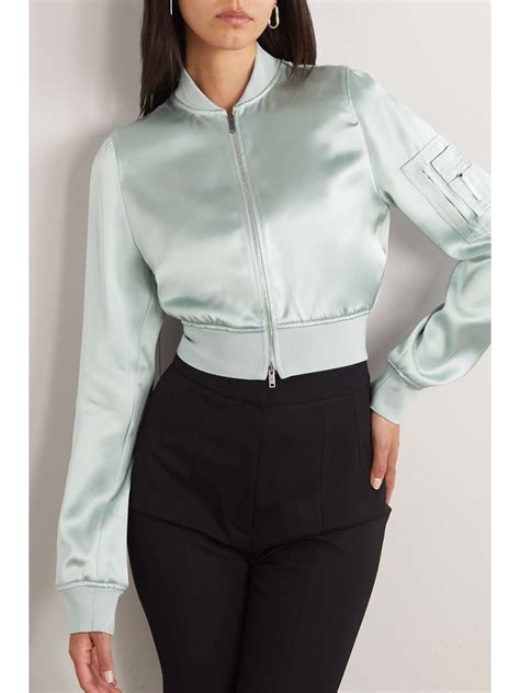 GIVENCHY Cropped satin bomber jacket 